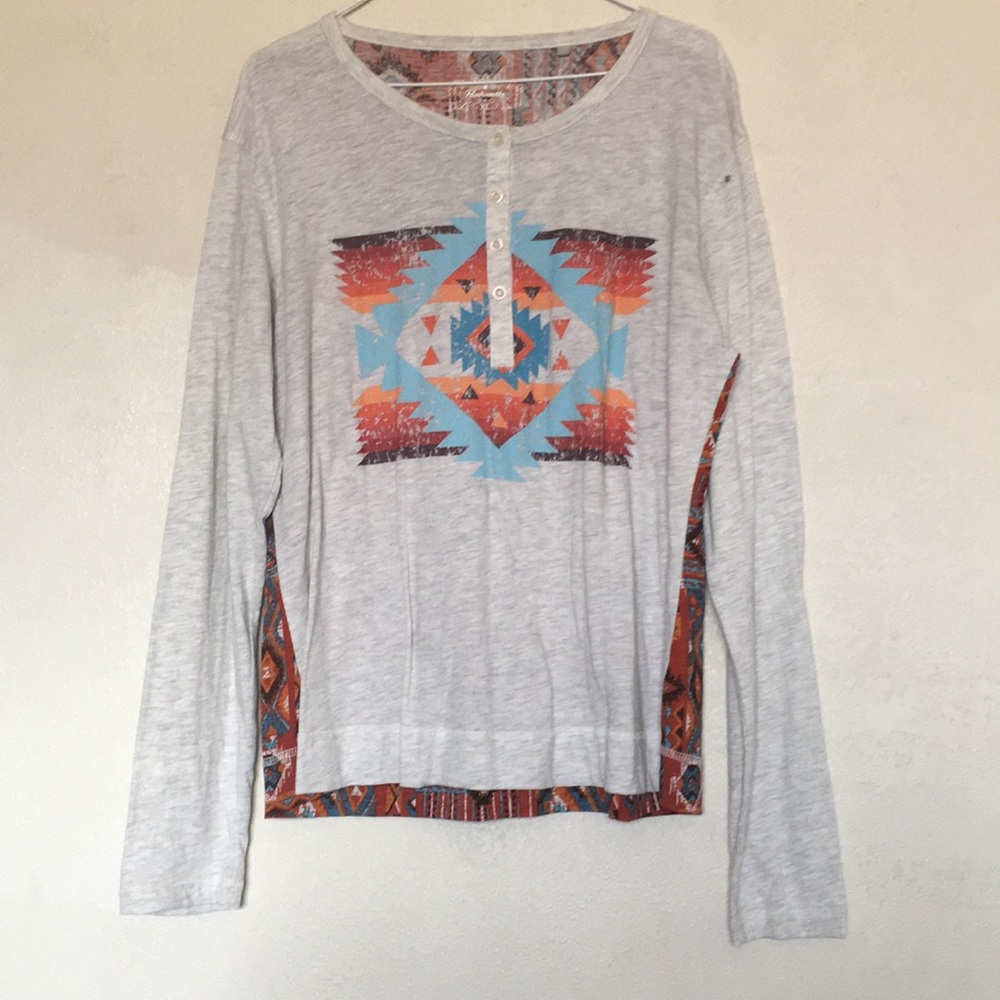 Long sleeve native print shirt